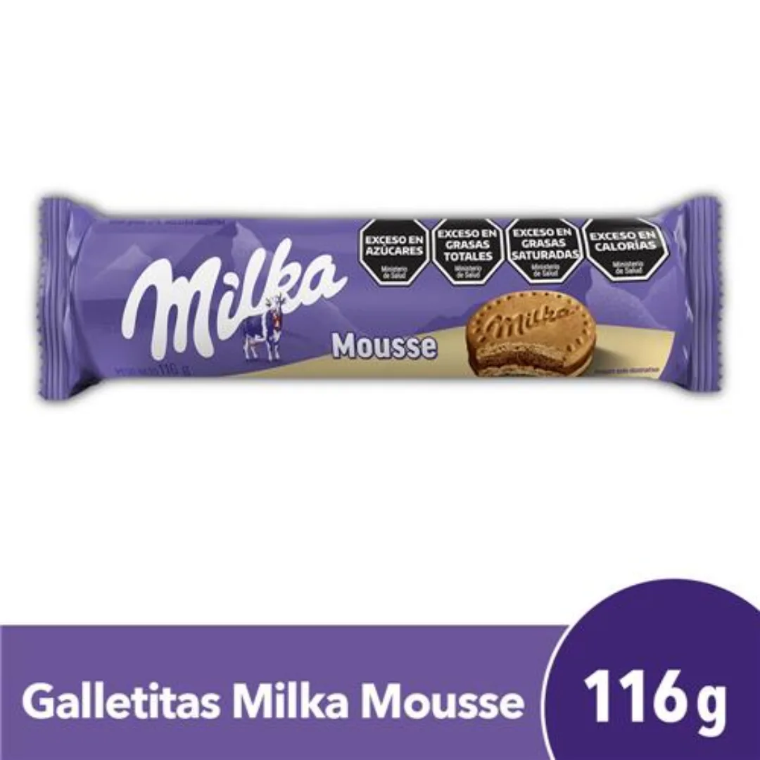 Galletitas Dulces MILKA Mousse Vainilla Rellenas De Chocolate 116gr