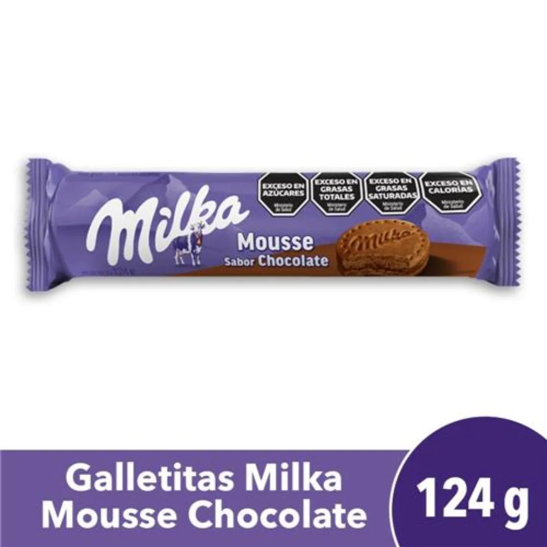 Galletitas Rellenas De Mousse Sabor Chocolate Milka 124gr