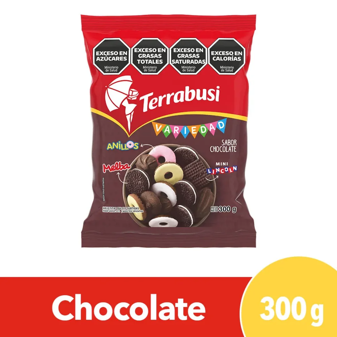 Galletitas Dulces Variedad Terrabusi Mix Chocolate Tamaño Familiar 300gr
