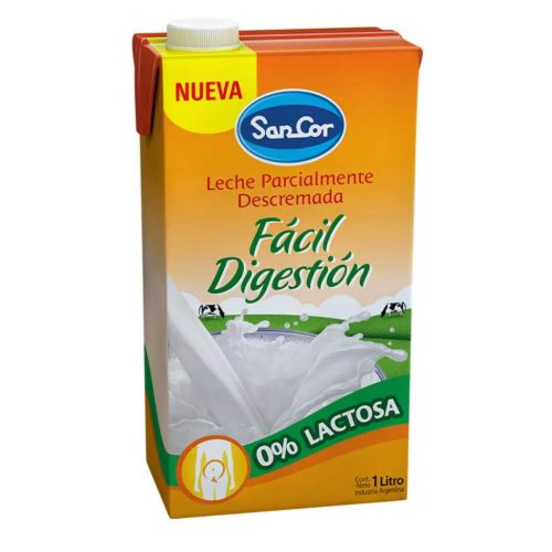 Leche Parcialmente Descremada Larga Vida Deslactosada Sancor 1L