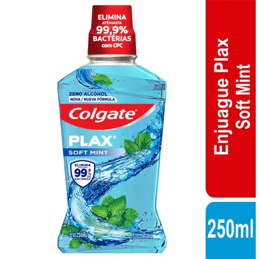 Colgate Plax Enjuague Bucal Zero Alcohol Soft Mint 250 ml