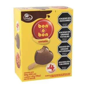Helado Multipack Chocolate Y Crema De Mani Bon O Bon 244gr