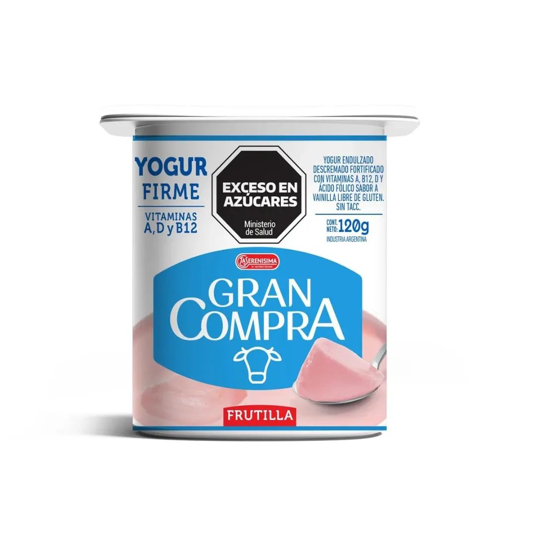 Yogur Firme Frutilla Gran Compra 120gr