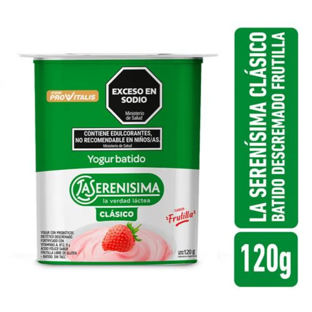 Yogur Batido Descremado Frutilla La Serenísima Clásico 120gr