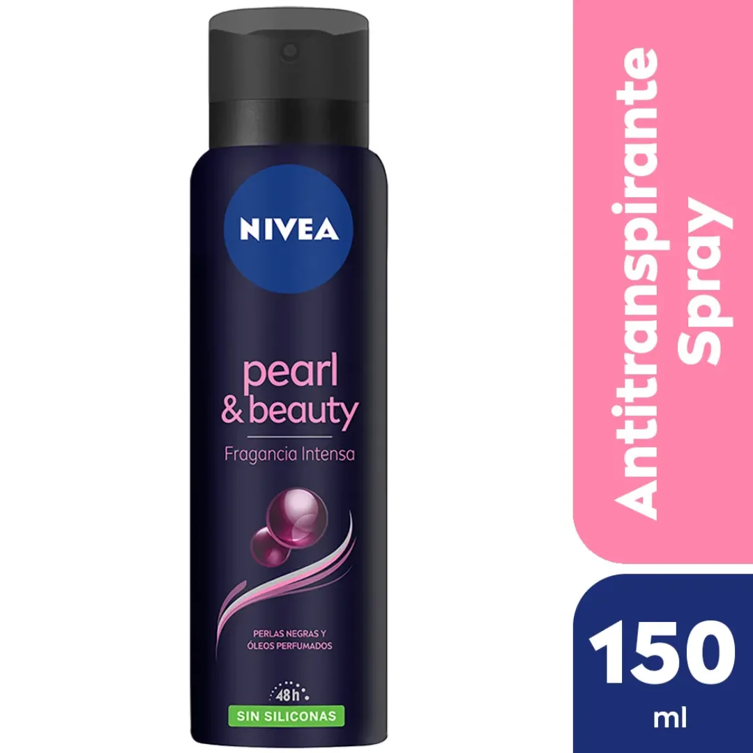 Desodorante Antitranspirante Femenino Nivea Pearl & Beauty Fragancia Intensa Sin Siliconas 150 ml