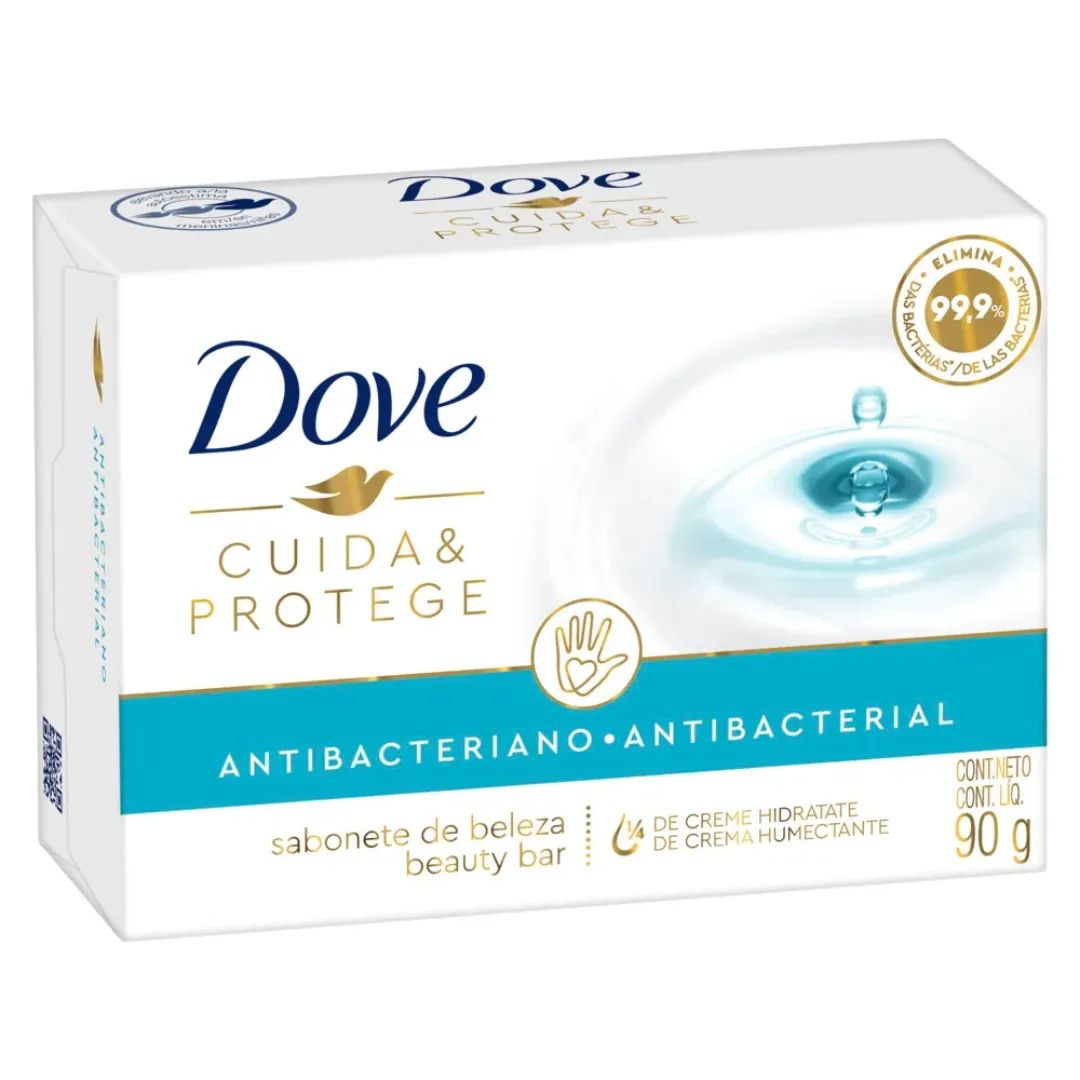 Jabón En Barra Dove Antibacterial Cuida & Protege 90gr