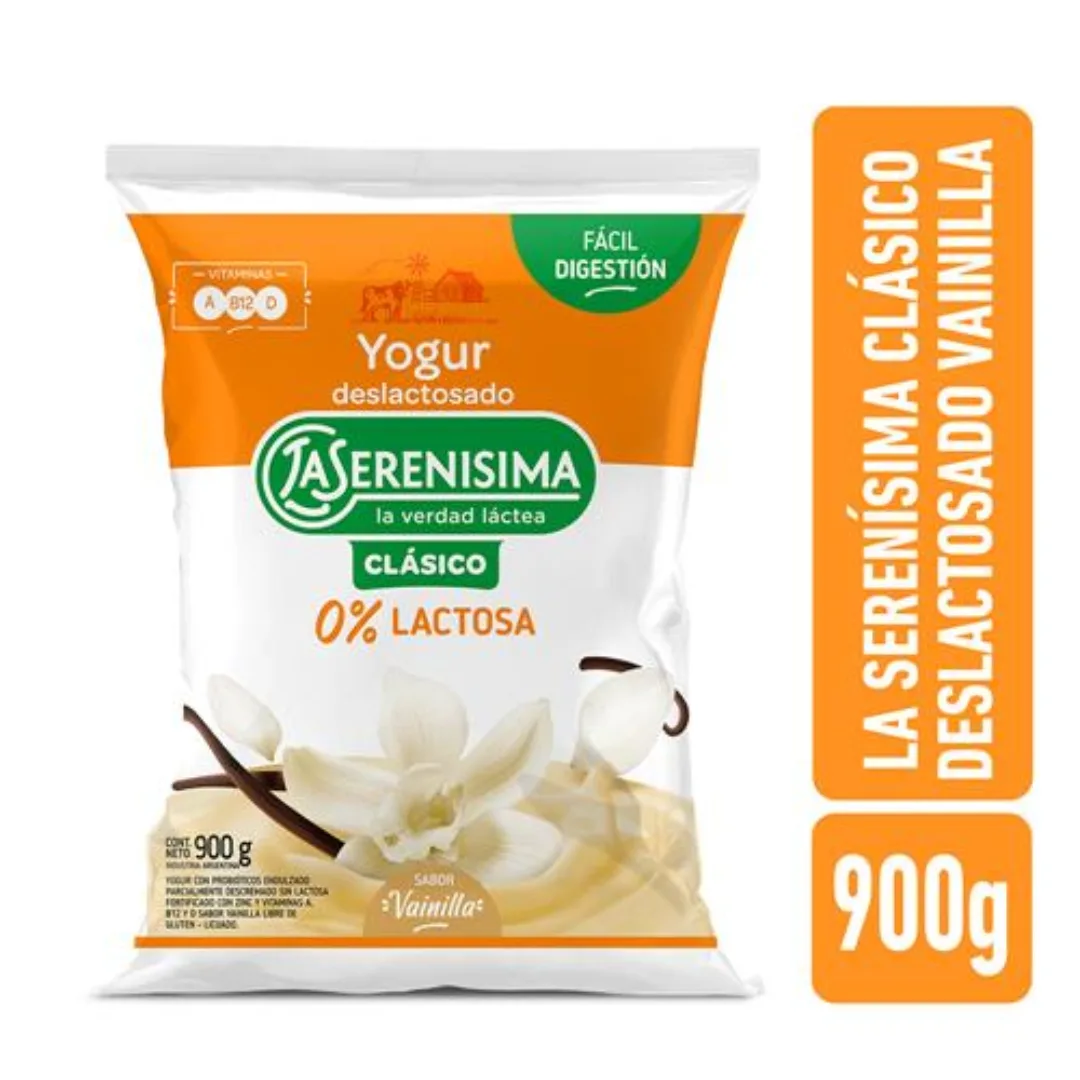 Yogur Bebible Deslactosado Vainilla La Serenísima Clásico 900gr