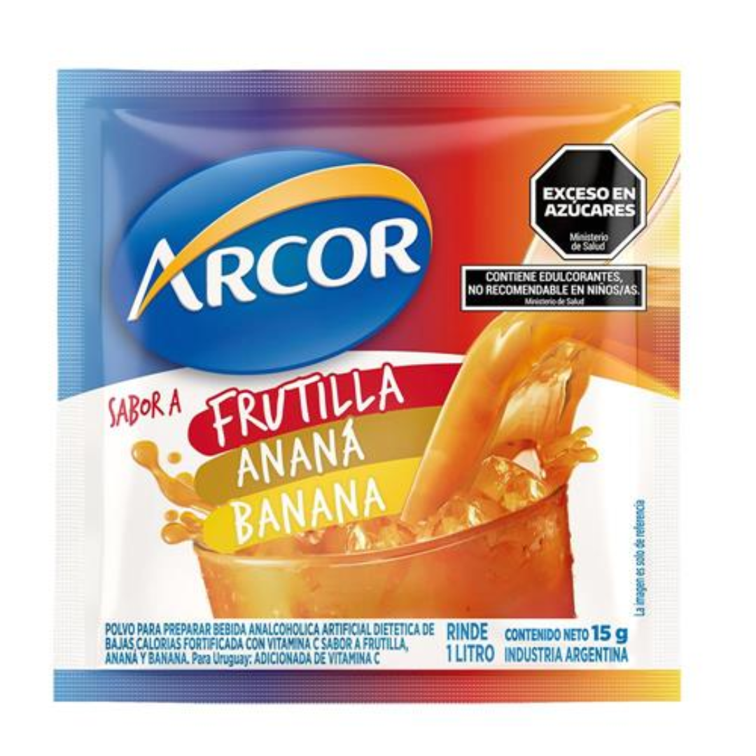 Jugo En Polvo 3 Frutas Arcor 15gr