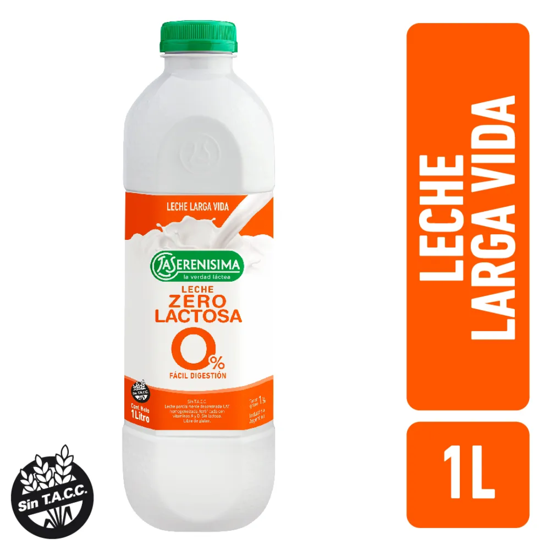 Leche Zero Lactosa La Serenísima Botella Larga Vida 1L