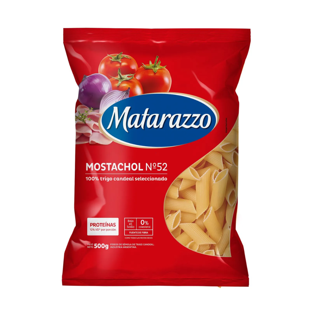 Fideos Mostacholes N52 Matarazzo Rayado 500gr