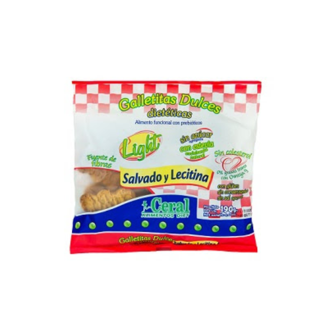Galletitas Dulces Cereal Salvado y Lecitina Light 190gr