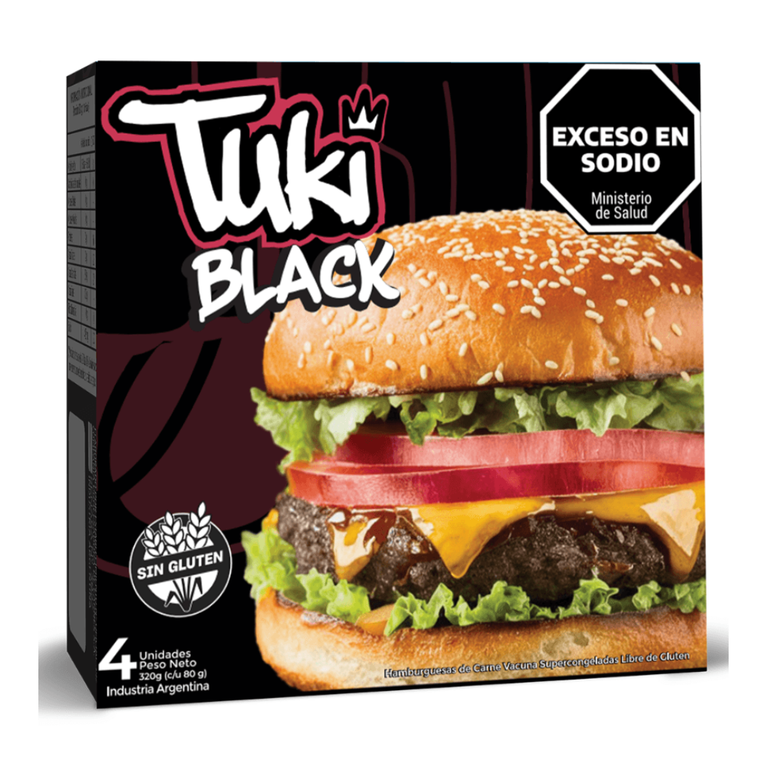 Hamburguesa de Carne Tuki Black 80gr 4und