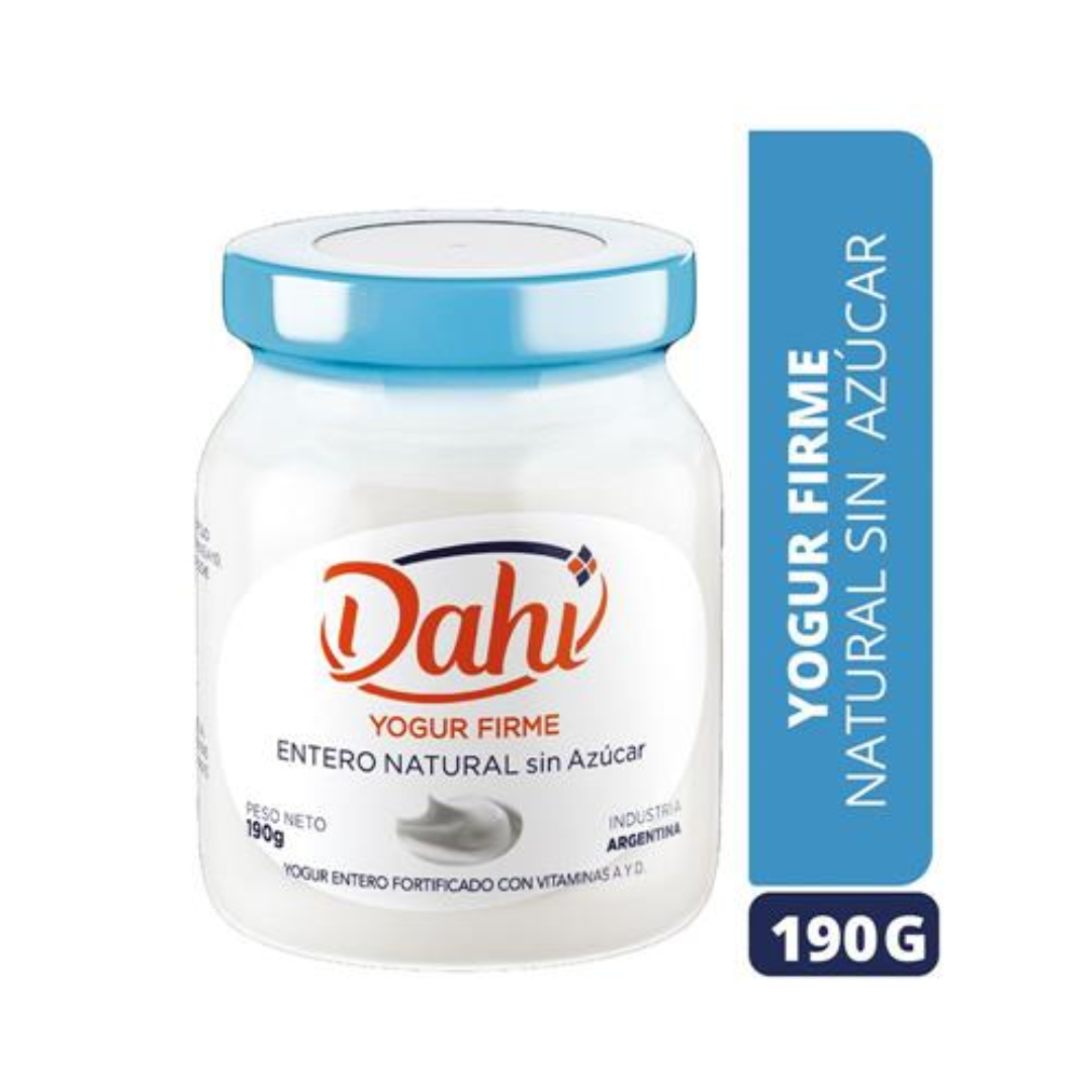 Yogur Entero Firme Natural Sin Azúcar DAHI 190gr