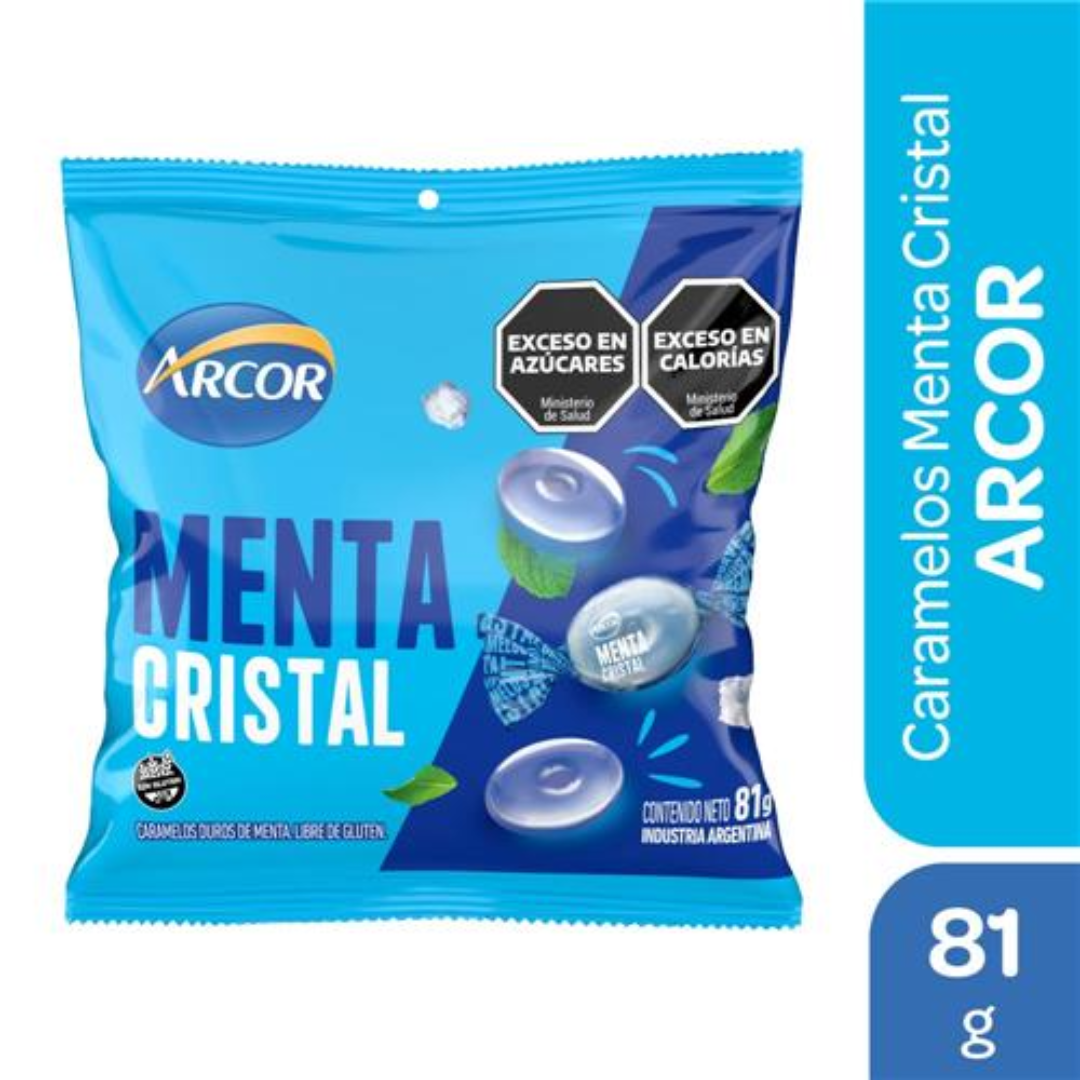Caramelos Duros Menta Cristal Arcor 80gr