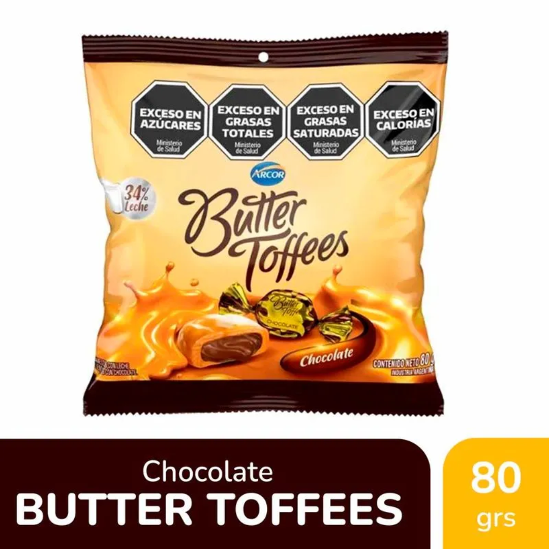 Caramelos Butter Toffees Chocolate 80gr