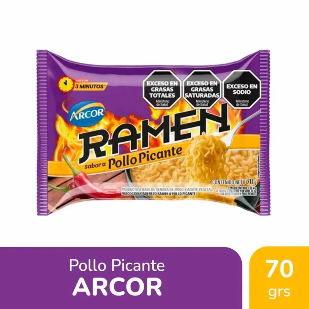Ramen Arcor Sabor Pollo Picante 70gr