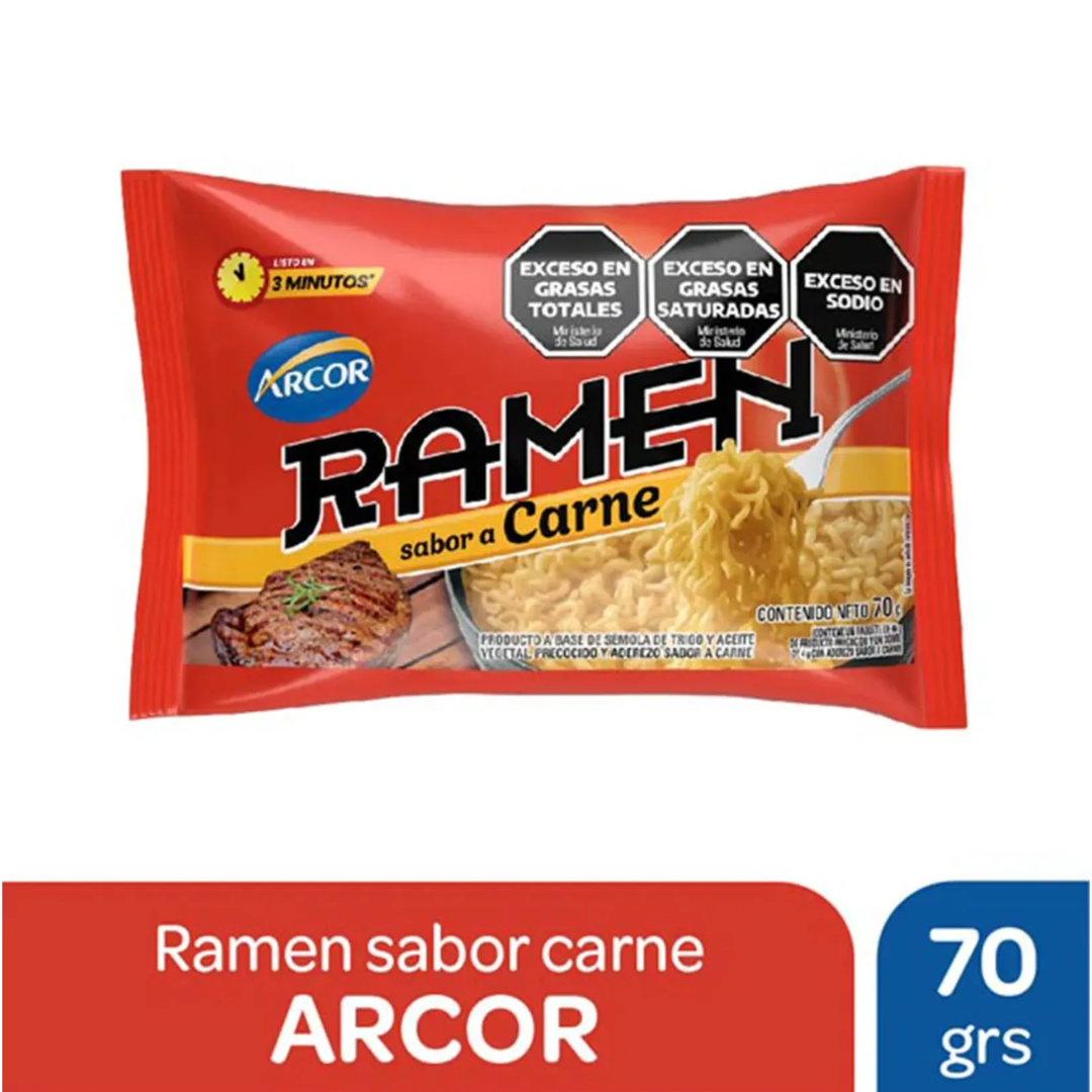 Fideos Ramen Arcor Sabor Carne 70gr