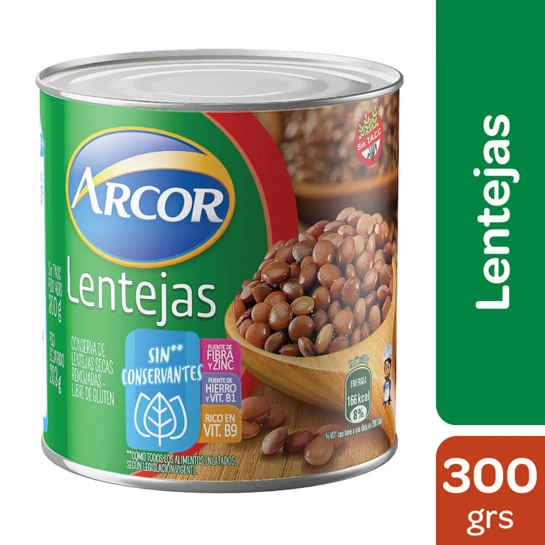 Lentejas Secas Remojadas Arcor 300gr