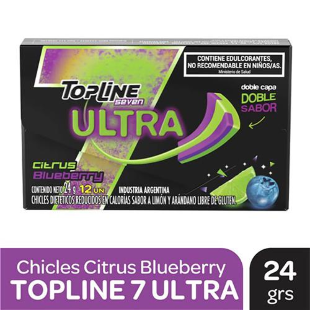 Chicles Citrus Blueberry Topline 7 Ultra 24gr