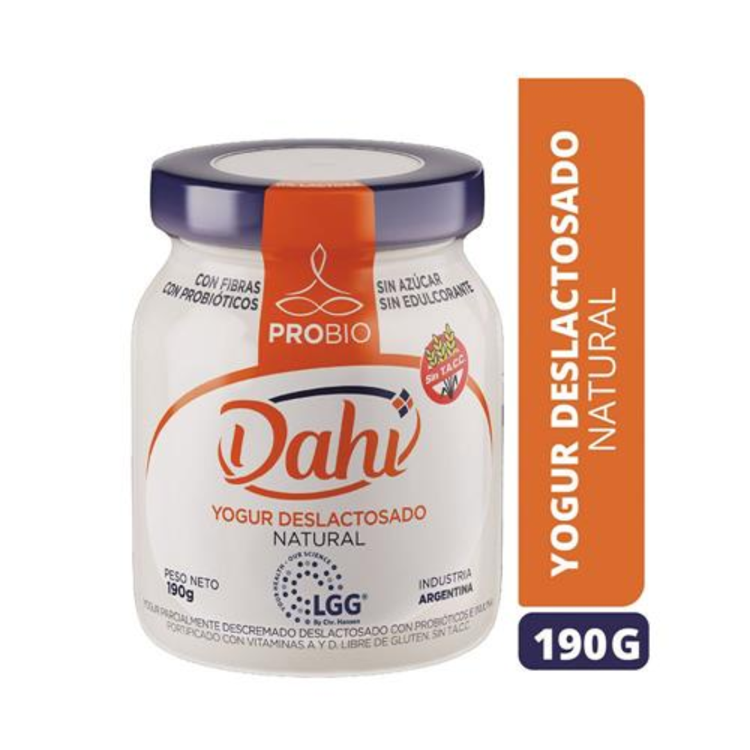 Yogur Sabor Natural Deslactosado Con Probioticos DAHI 190gr