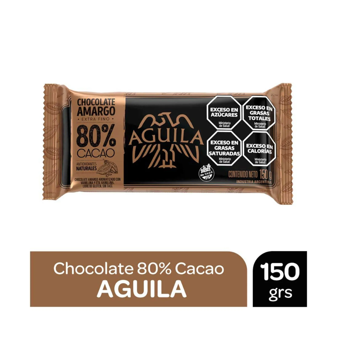 Tableta de Chocolate Amargo Aguila 80% Cacao 150gr