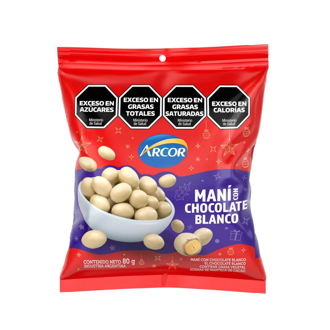 Maní Con Chocolate Blanco Arcor 80gr