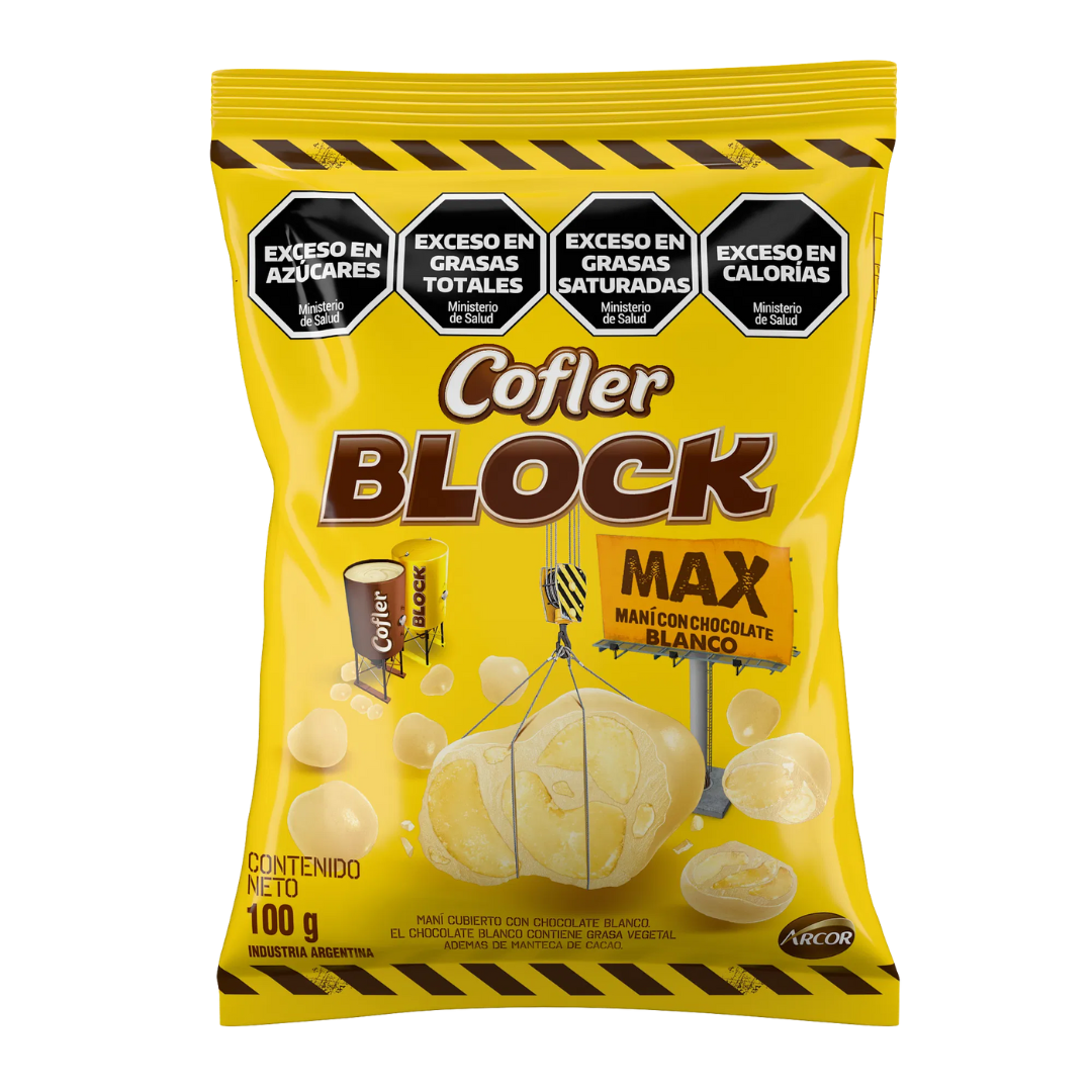 Chocolate Con Maní Mini Block Blanco Cofler 100gr