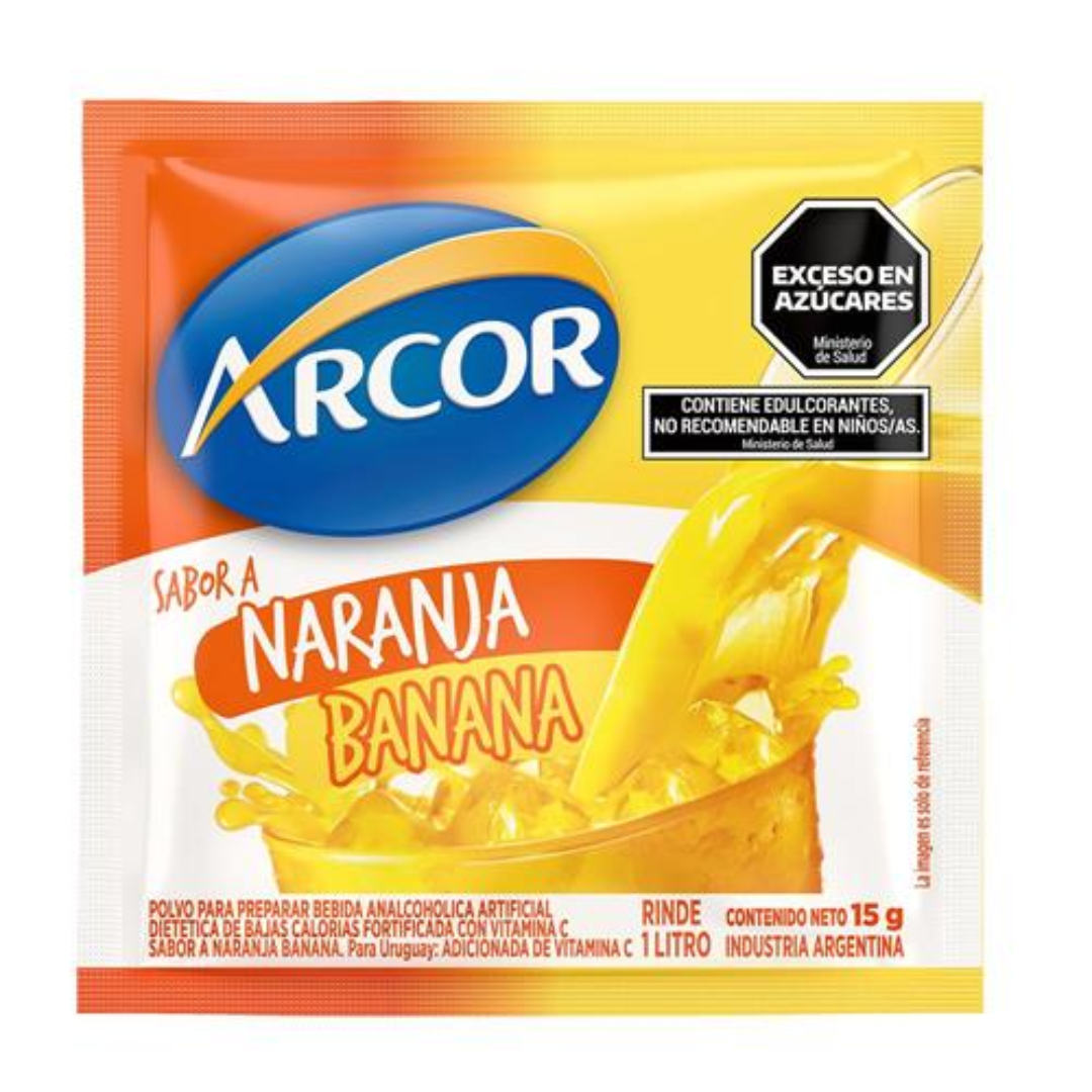 Jugo En Polvo Naranja Banana Arcor 15gr