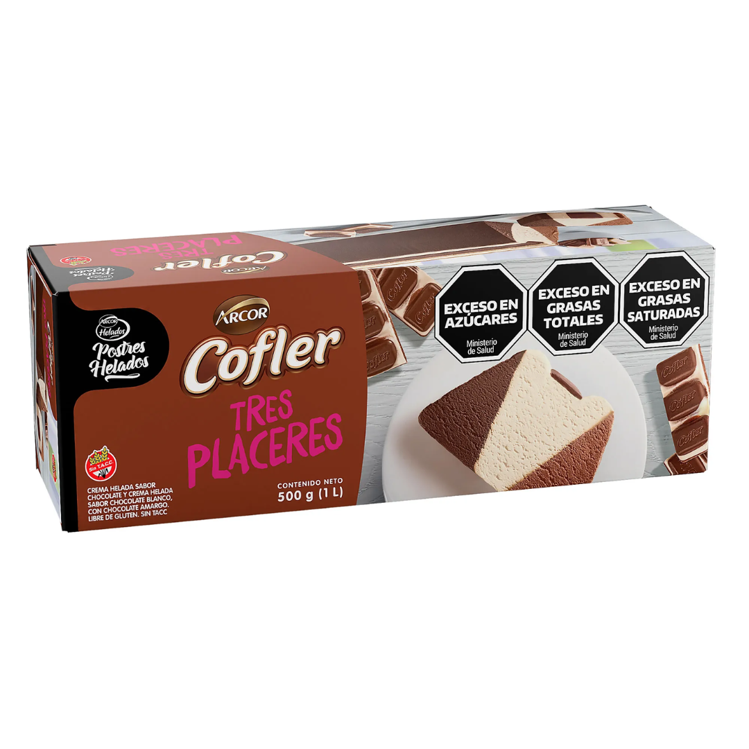 Postre Helado Cofler 3 Placeres 500gr