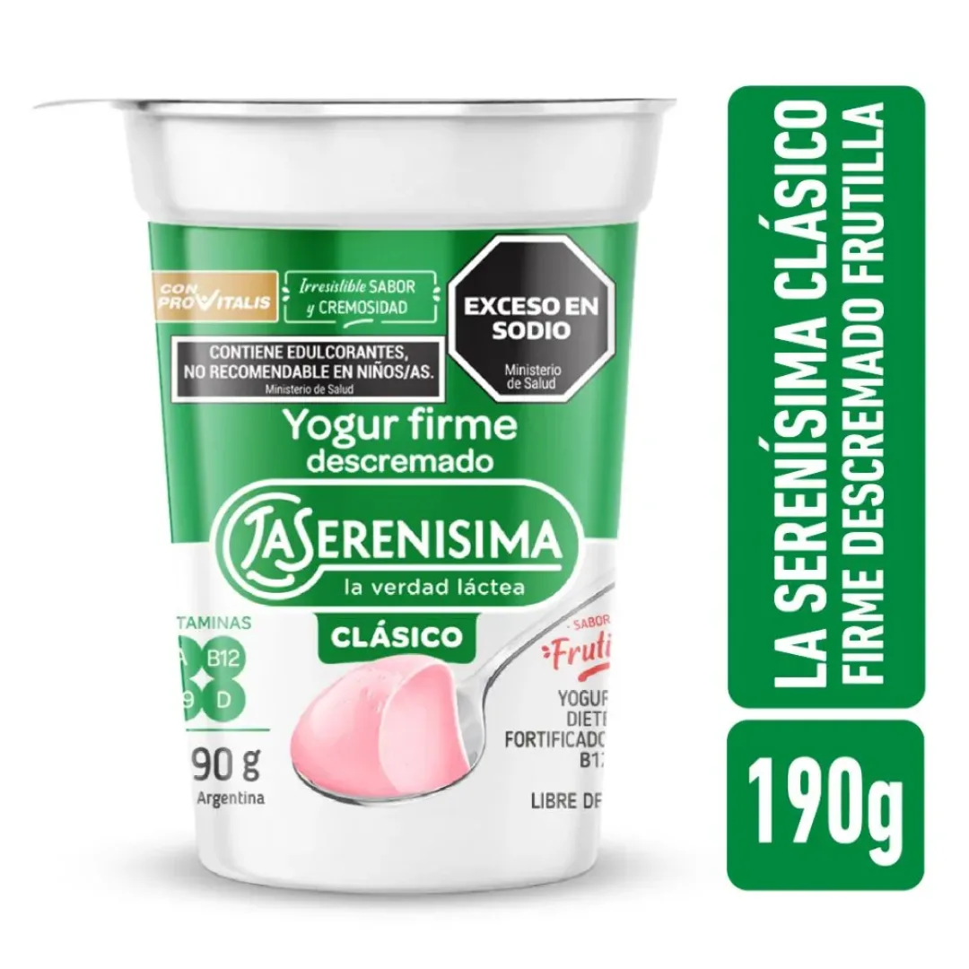 Yogur Firme Frutilla Descremado La Serenisima 190gr