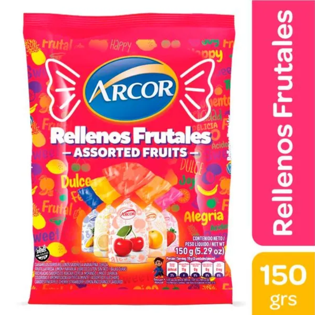 Caramelos Arcor Rellenos Frutales 150gr