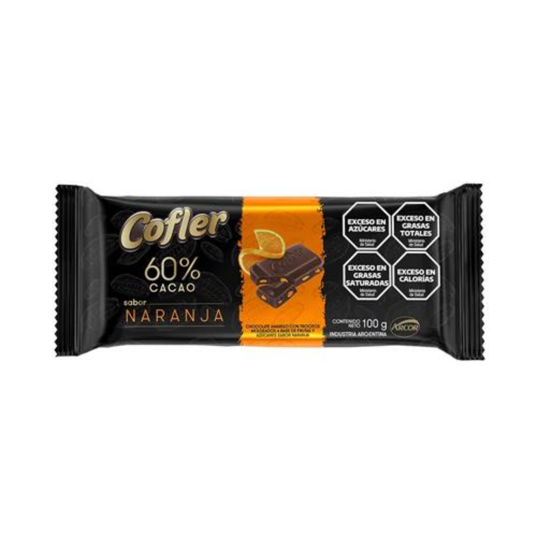 Chocolate 60% Cacao Naranja Cofler 100gr