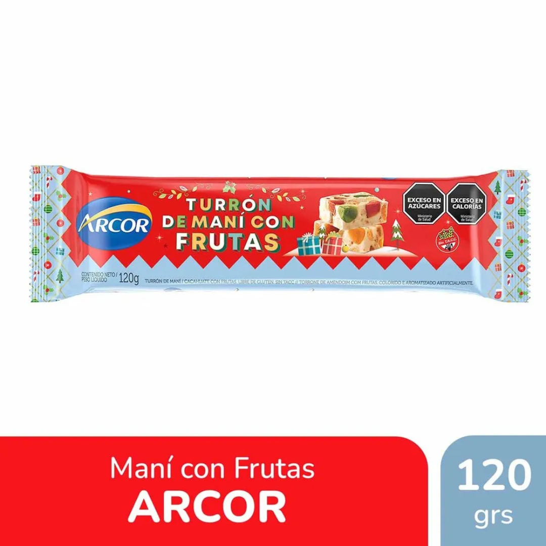 Turron Mani Con Frutas Arcor 120gr