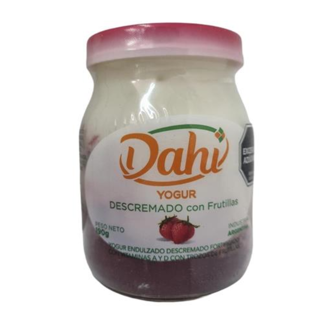 Yogur Endulzado Descremado Con Frutillas Dahi 190gR