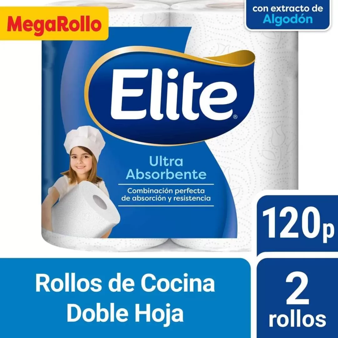 Rollo Cocina Elite Ultra x 120 Paños x 2un