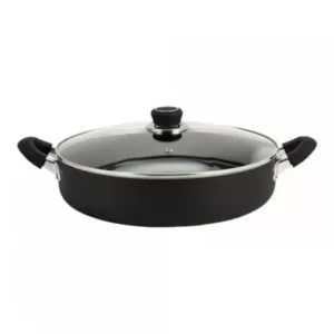 Arrocera de Aluminio C/ Antiadherente y Tapa de Cristal 28cm Hudson