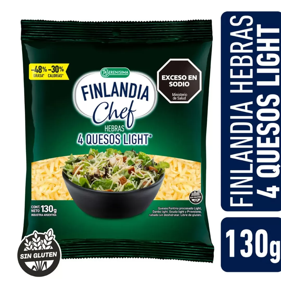 Queso en Hebras la Serenisima Cuatro Quesos Light x 130g