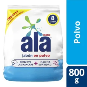Jabón En Polvo Ala Matic Con Perlas Suavizantes 800g