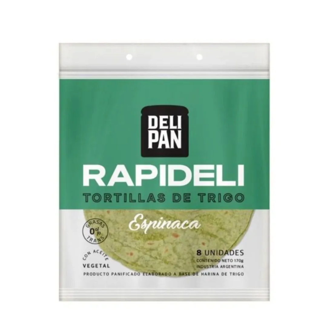 Tortillas de Trigo Espinaca Rapideli 8und 170gr