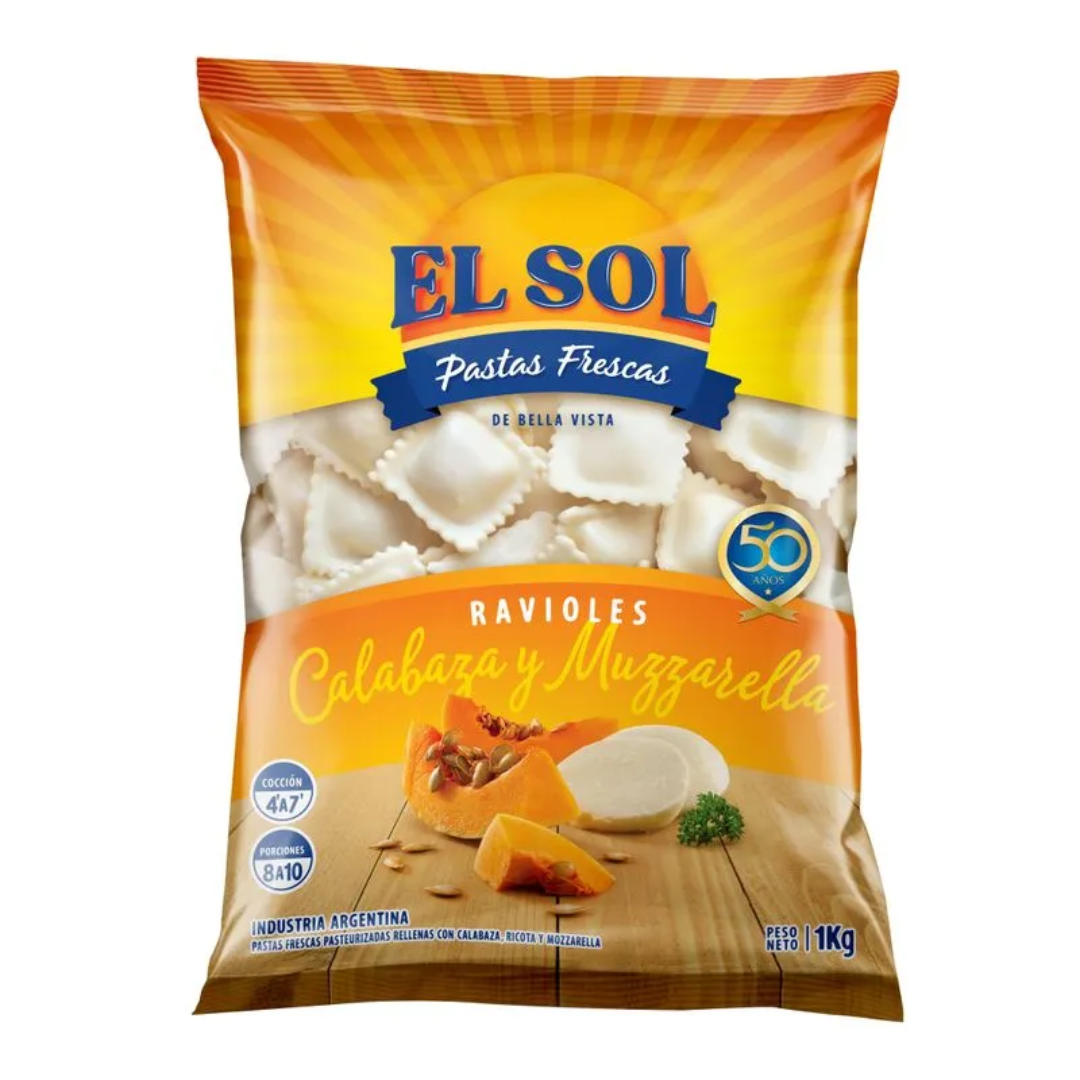 Ravioles de Calabaza y Muzzarella El Sol 1kg