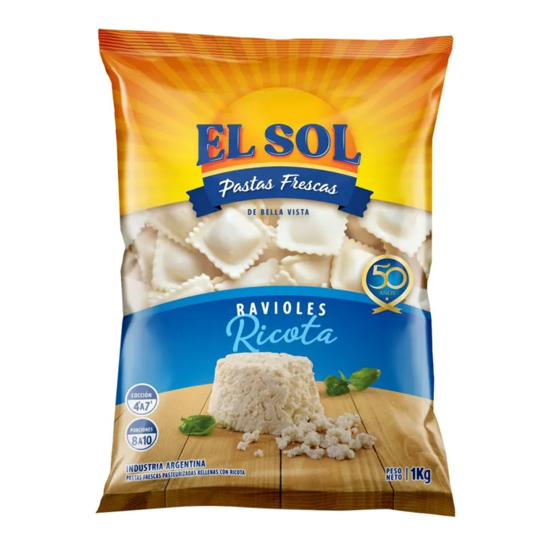 Ravioles De Ricotta El Sol 1kg