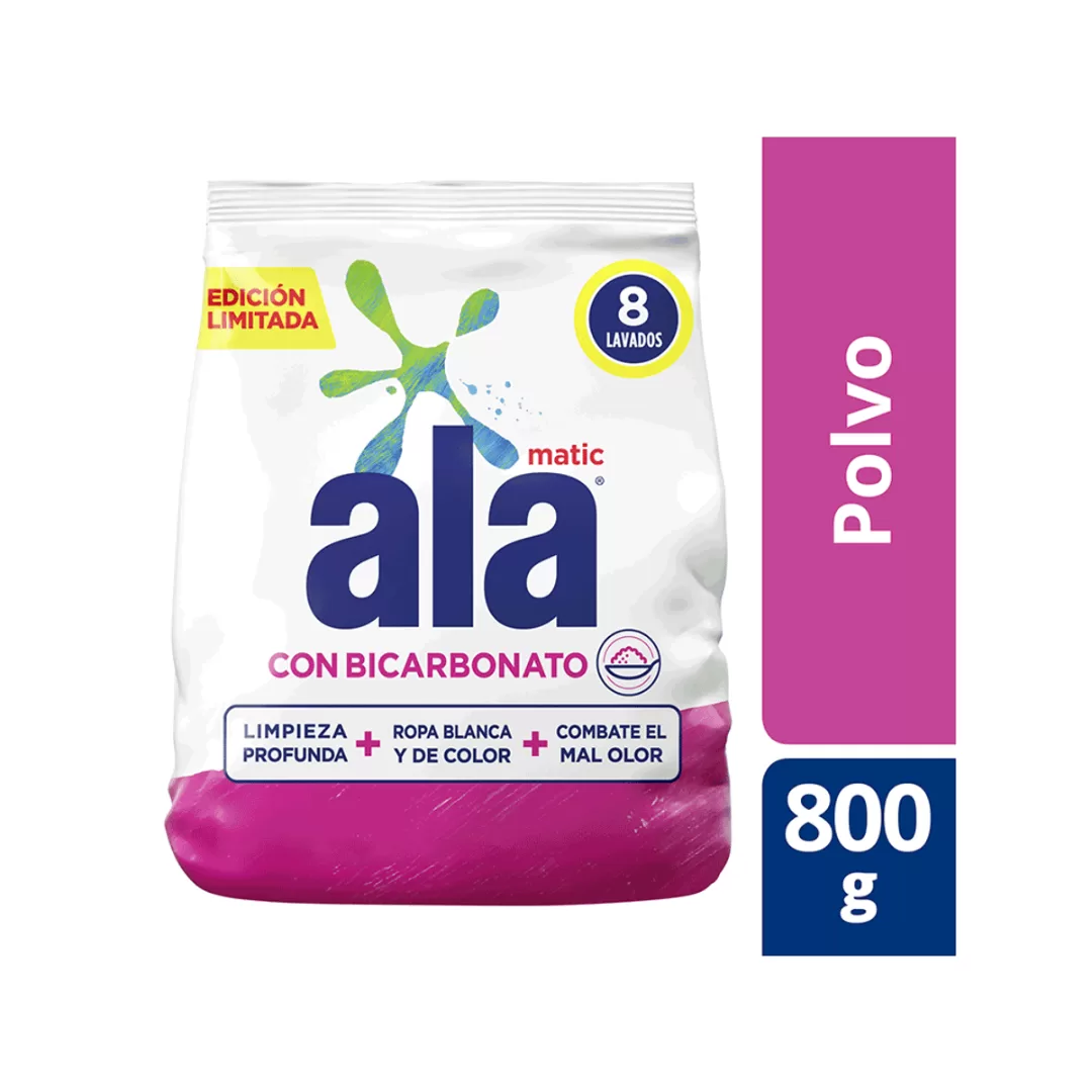 Jabón en Polvo Ala Matic Bicarbonato 800gr