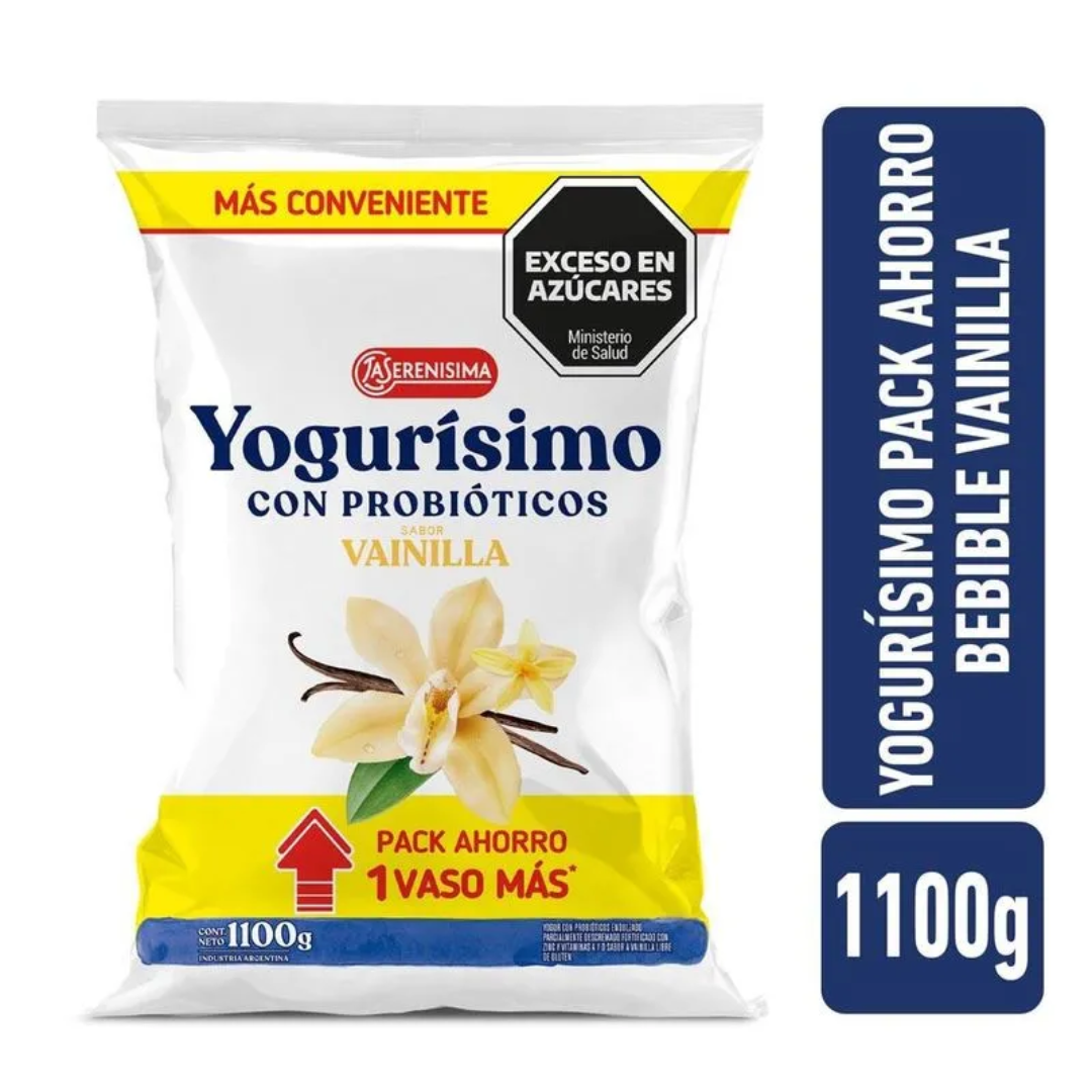 Yogur Yogurisimo Bebible Vainilla Sachet 1100gr