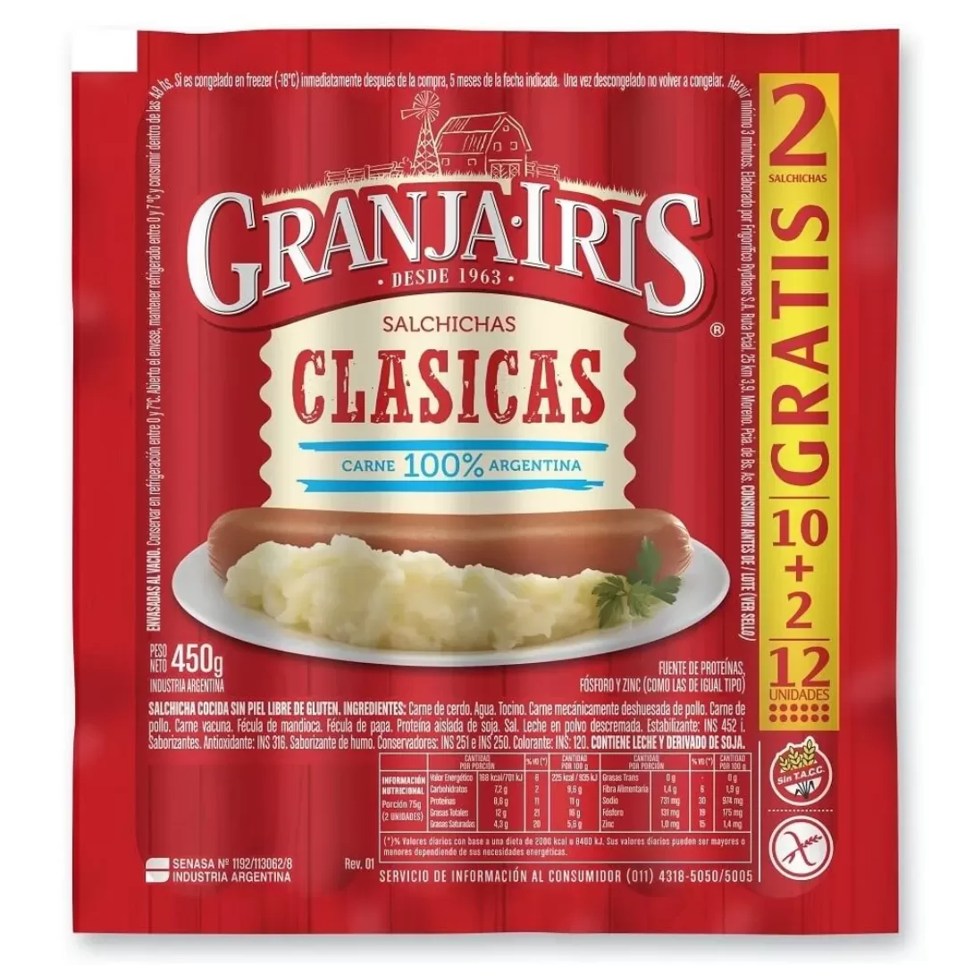 Salchichas Granja Iris 12Un