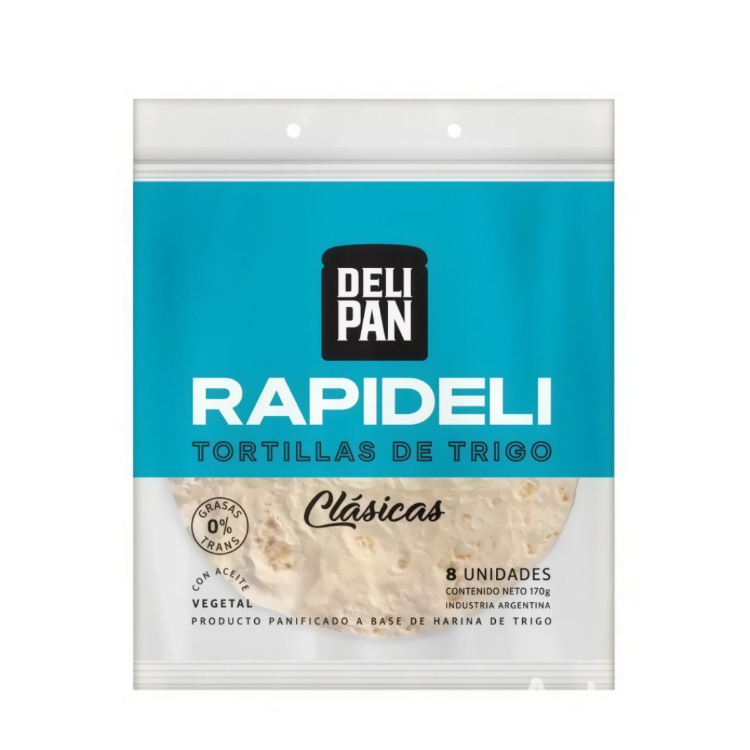 Tortillas de Trigo Clasicas Rapideli 8und 170gr