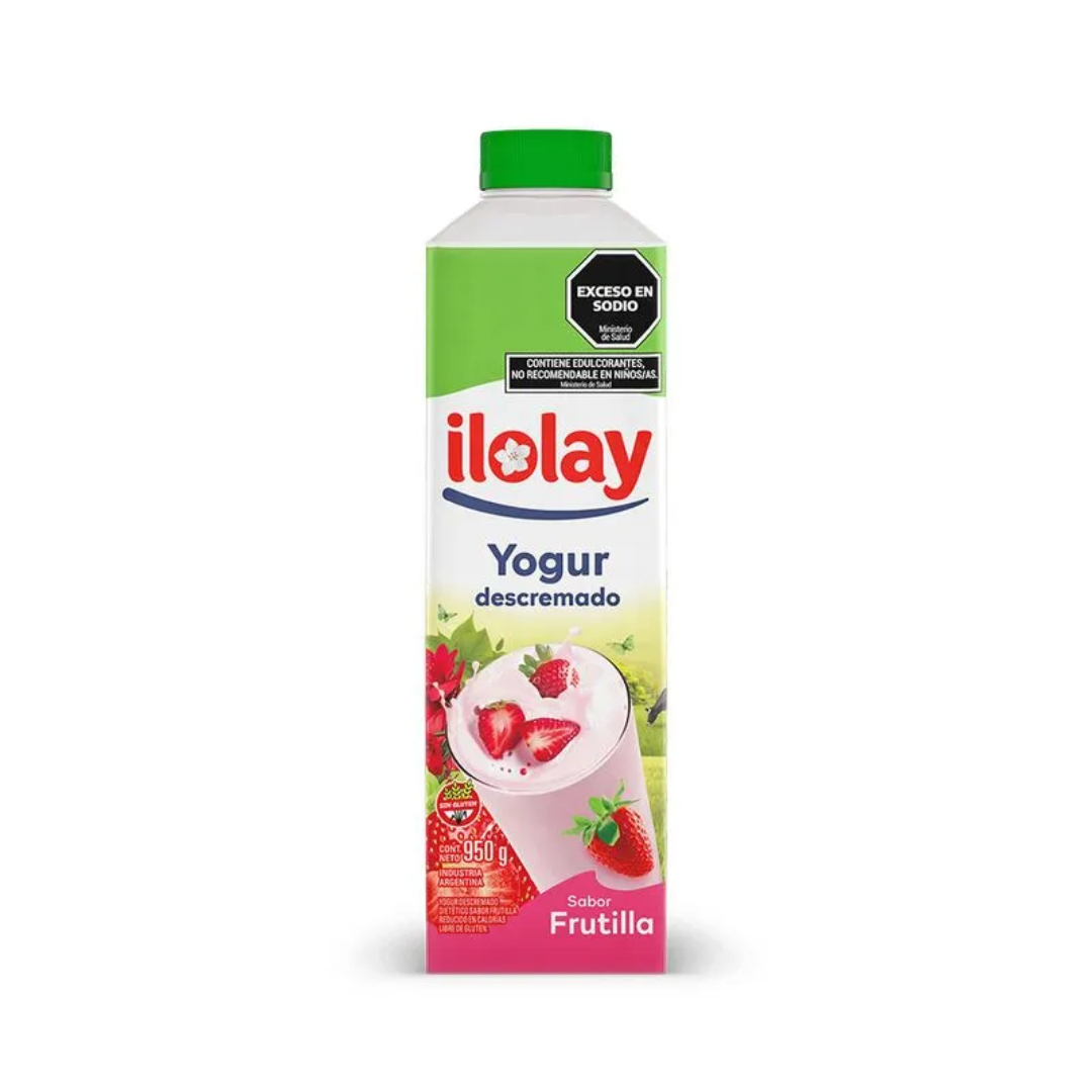Yogur Bebible Descremado Sabor Frutilla Ilolay 950gr