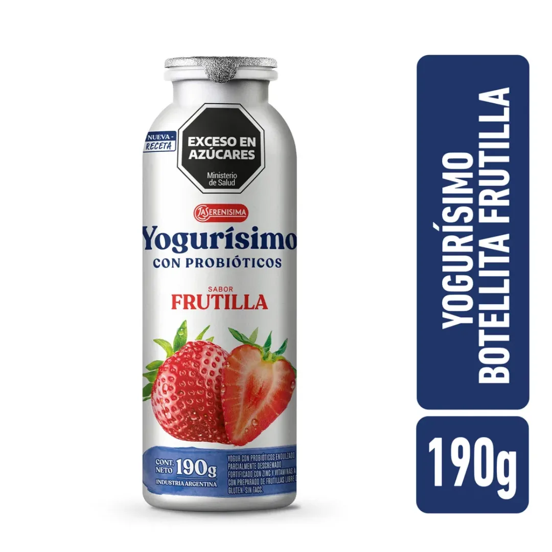 Yogur Bebible Botellita Frutilla Yogurisimo 190g