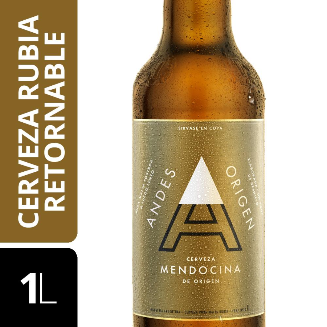 Cerveza Rubia Andes Botella 1L