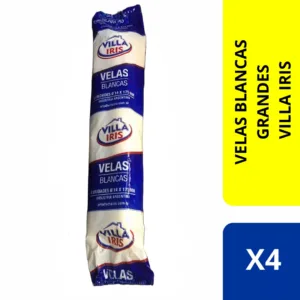 Velas Blancas Grandes Villa Iris 4und 175g