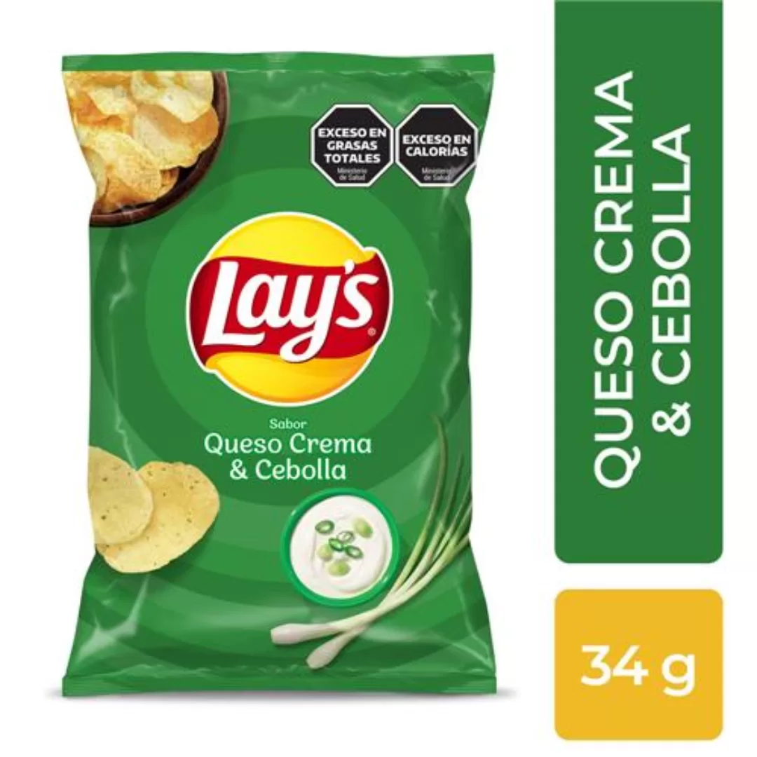 Papas Fritas Sabor Queso Crema Y Cebolla Lays 34g